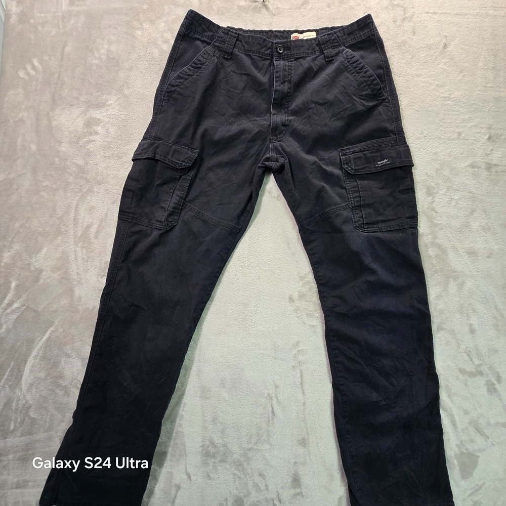 Wrangler Cargo Pants Mens 34x34 Black Five Star Premium Relaxed Fit 1070ABMBL